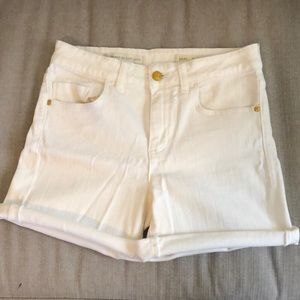 Pilcro and the Letterpress white jean shorts